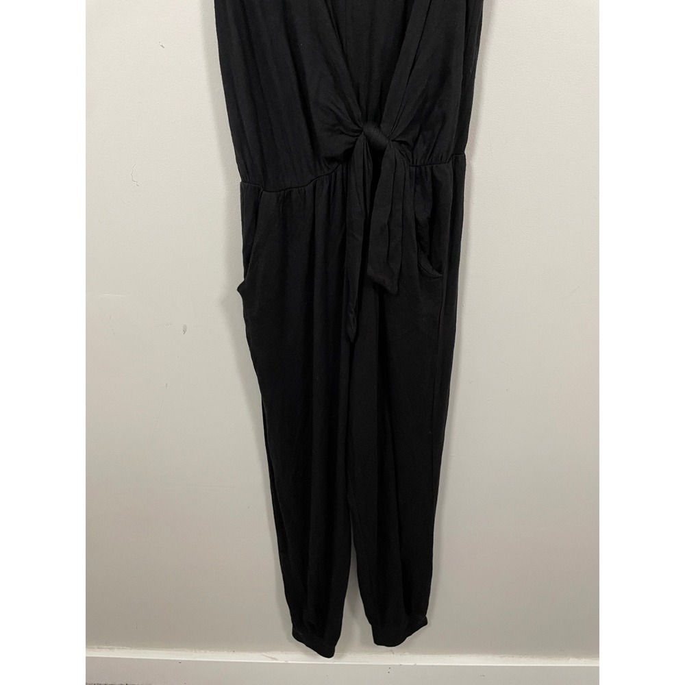 Stelen Black Tie Waist Sleeveless Jumpsuit Size Medium Minimalist Casual Comfort - Picture 3 of 9